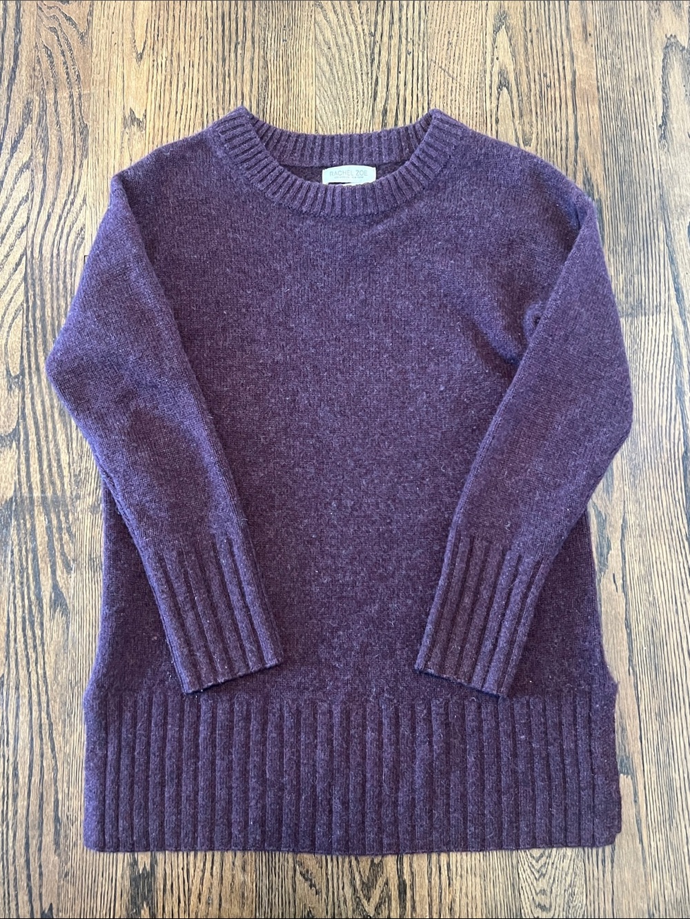 Rachel Zoe Plum Crewneck Cashmere Sweater